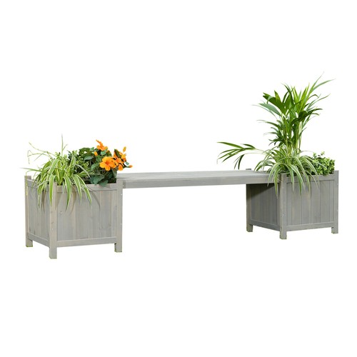 2in1 gartenbank grau mit - gartenbank,