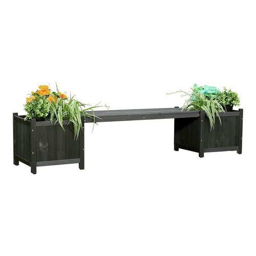 Gartenbank mit blumenkästen - 2,