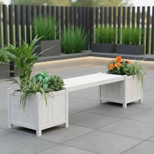Blumenkasten gartenbank 2in1 - blumenkasten,