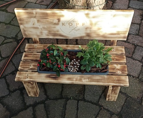 Blumenbank holzbank deko - blumenbank,, holzbank,