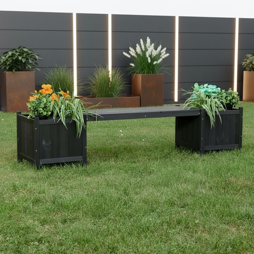 Gartenbank schwarz mit - gartenbank,