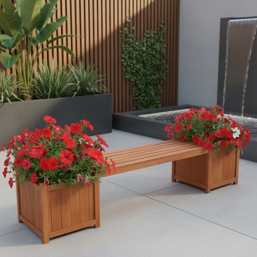 Gartenbank braun mit - gartenbank,