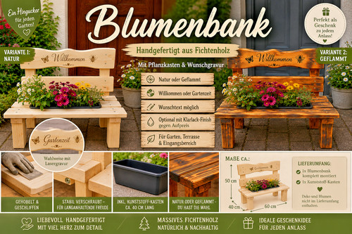 Blumenbank holz mit - holz,